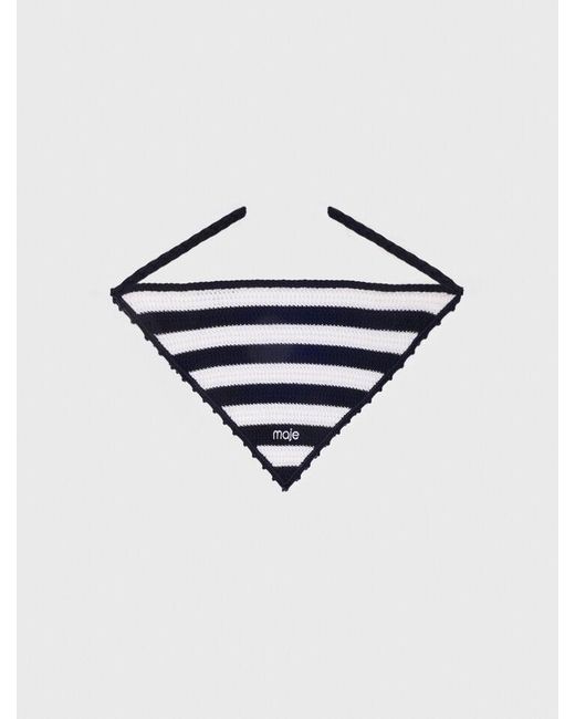 Maje Blue Striped Knit Triangle
