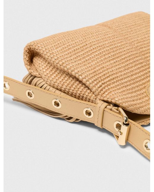 Maje Natural Raffia Effect Miss M Mini Bag