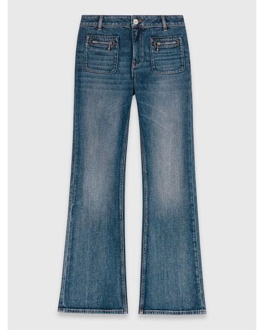 Jean Bootcut À Poches Zippées Maje en coloris Blue