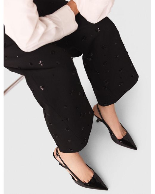 Maje White Patent Leather Slingback Pumps