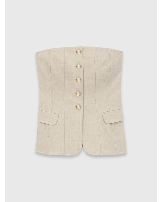 Maje White Tailored Bustier Top