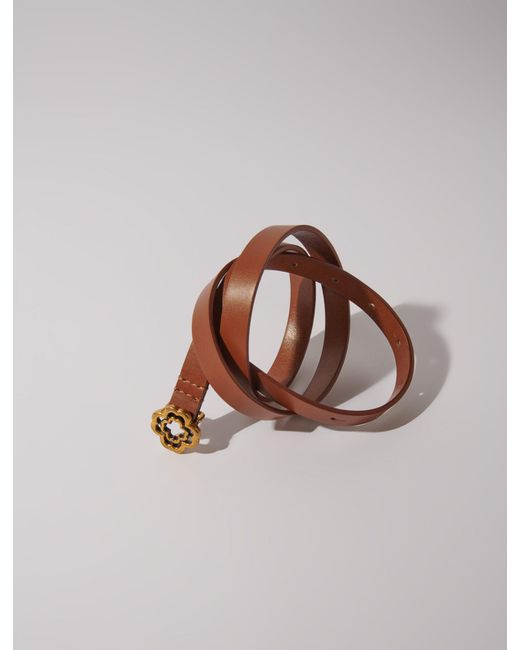 Maje Gray Slim Clover Belt