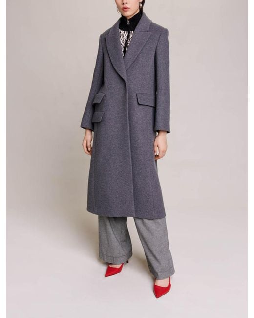 Maje Gray Long Coat
