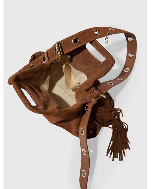 Maje Brown Suede Miss M Bag