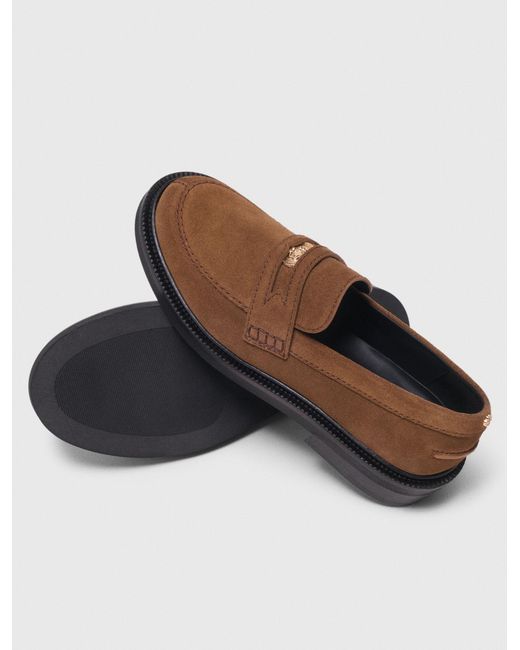 Maje White Suede Loafers