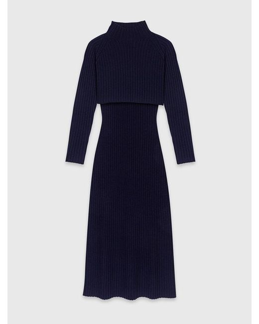 Maje Blue Strickkleid Mit Abnehmbarem Pulli
