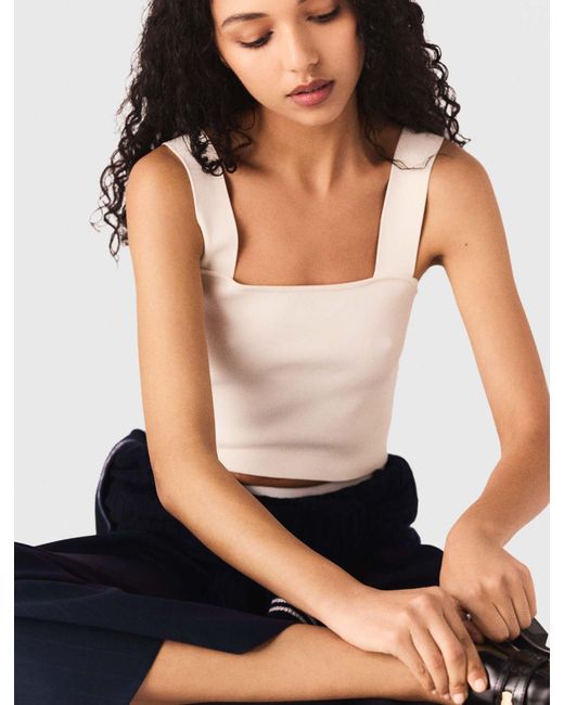 Maje Blue Knit Crop Top