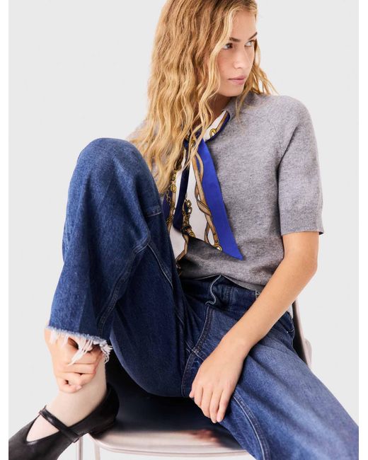 Maje Blue Pullover Mit Twilly