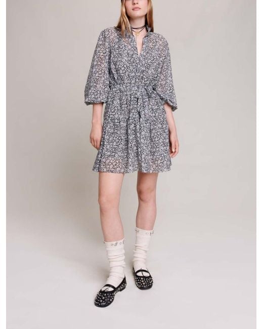 Maje Multicolor Short Patterned Dress