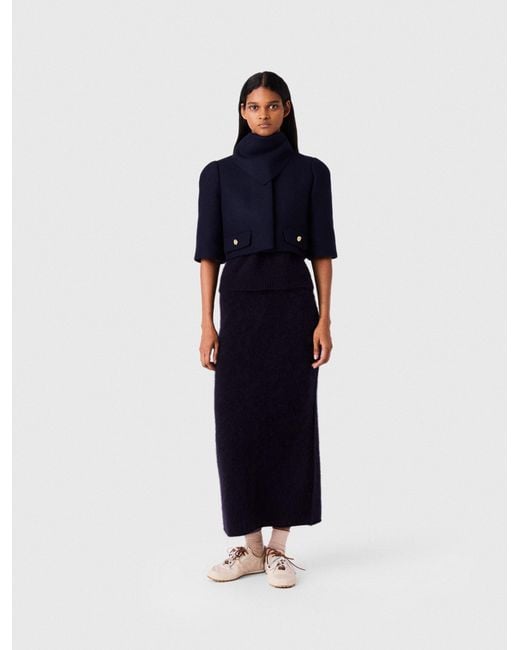 Maje Blue Short Wool Jacket
