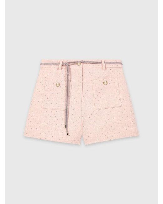 Maje Pink Tweed Shorts