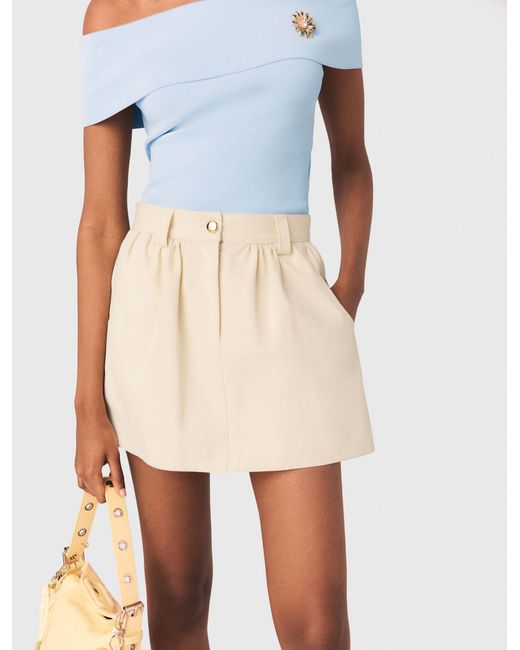 Maje White Cotton Skort