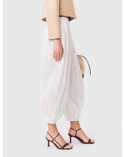 Maje White Harem Cotton Trousers