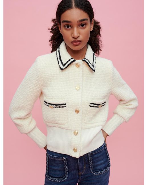 Maje Contrasting Tweed-style Jacket in 