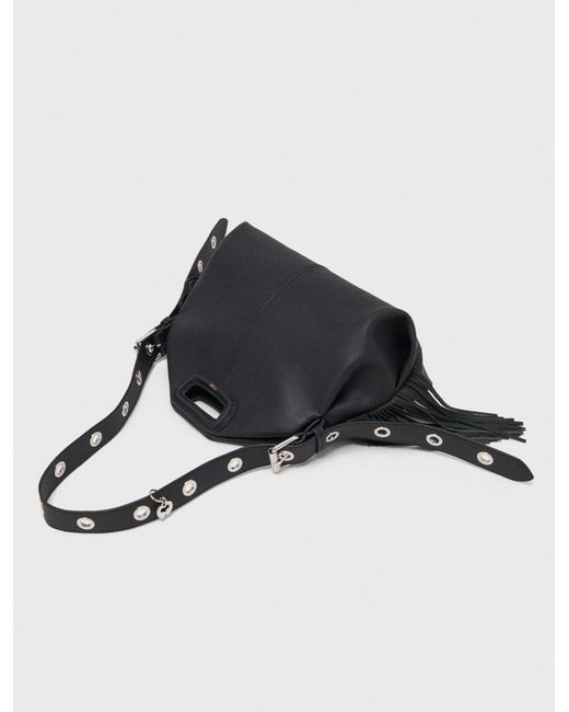 Maje Black Grained Leather Miss M Bag
