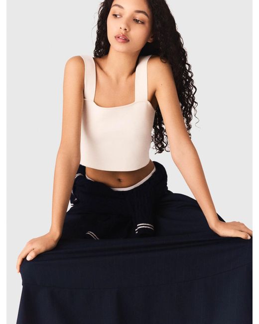 Maje Blue Knit Crop Top