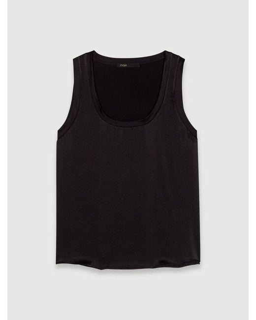 Maje Black Silk Tank Top