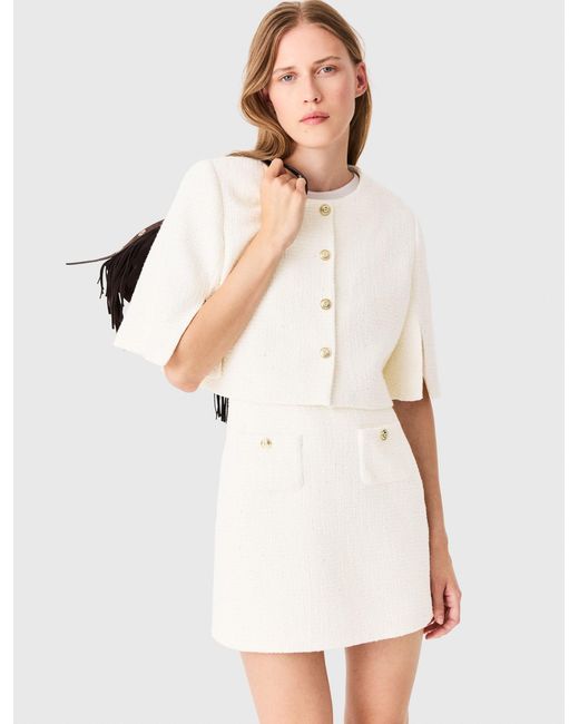 Maje White 2-In-1 Tweed Dress
