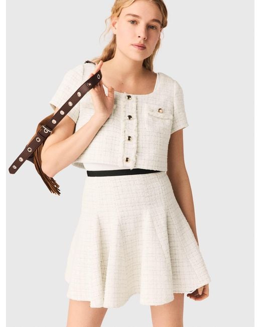 Maje White 2-In-1 Tweed Dress