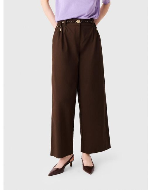 Maje White Wide-Leg Cotton Trousers