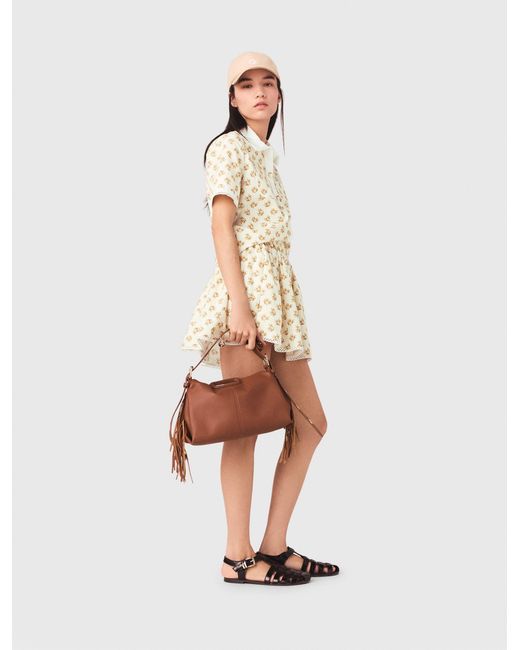Maje White Patterned Shirt With Croquet Trim