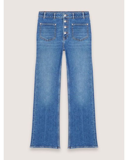 Maje Woman's Cotton, Denim Jeans With Pockets For Fall/winter, Size Extra Small, In Color Blue / Blue