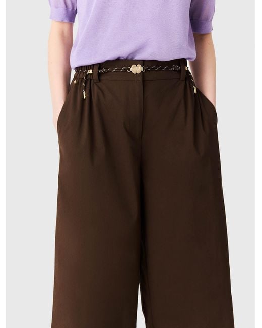 Maje White Wide-Leg Cotton Trousers