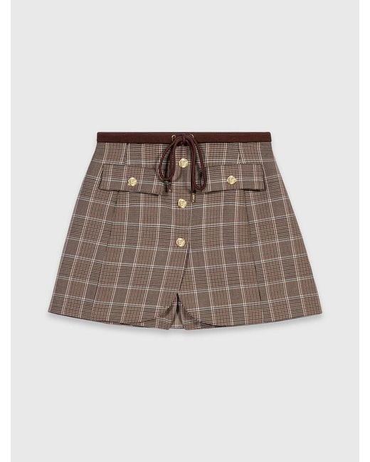 Maje Blue Layered-Effect Suit Shorts
