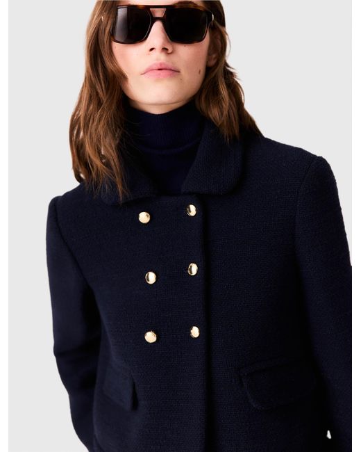 Maje Blue Short Tweed Jacket