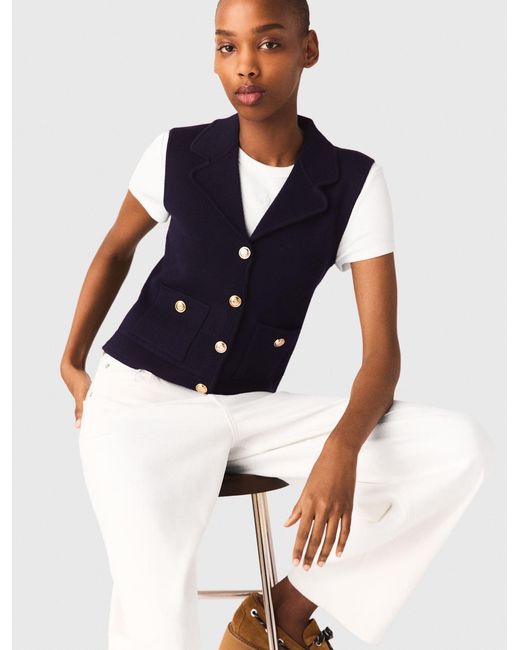 Maje White Polo Knit Cardigan