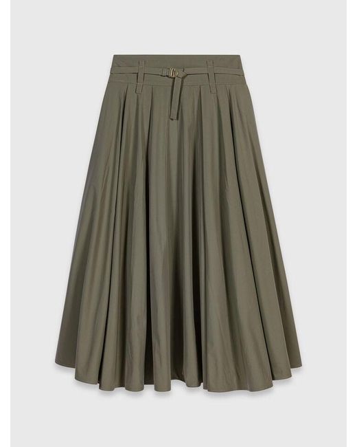 Maje White Cotton Pleated Maxi Skirt