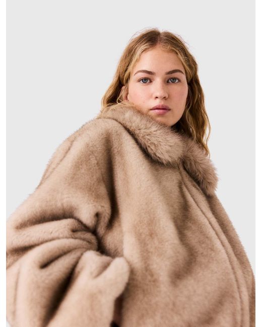 Maje White Faux Fur Jacket