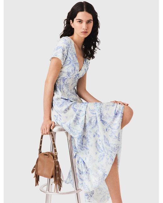 Maje White Flowing Patterned Maxi Dress