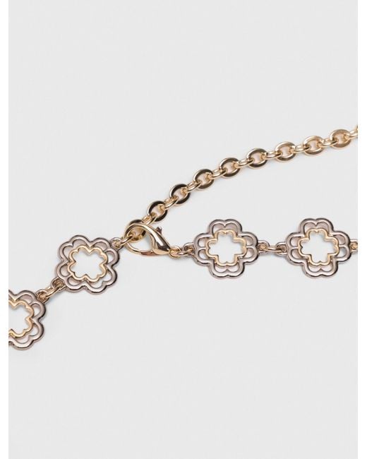 Maje Natural Two-Tone Clover Chain Belt