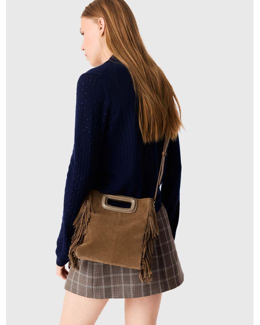Maje Natural Fringed M Bag
