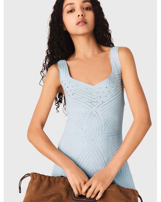 Maje White Crochet Dress With Removable Lining