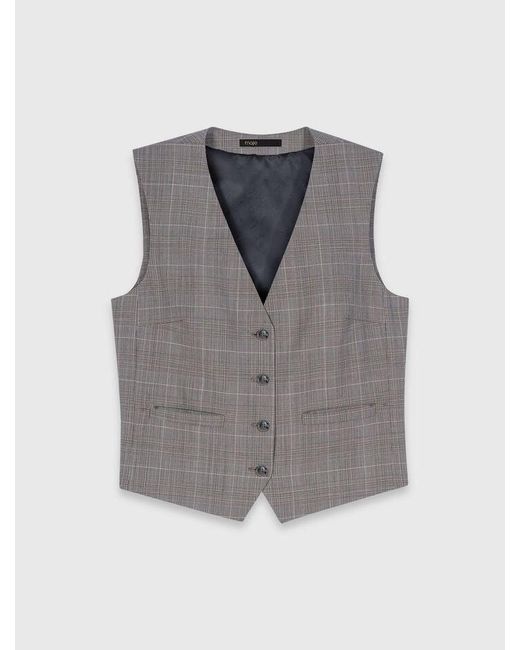 Maje Blue Checked Tailored Jacket