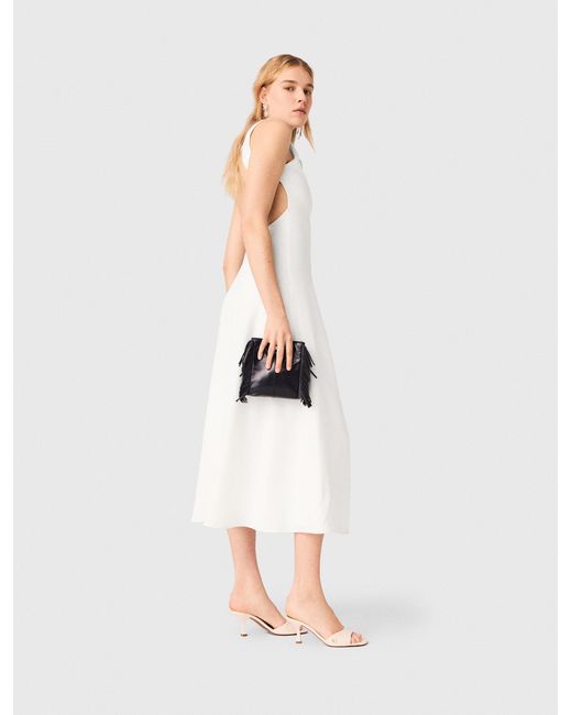 Maje White Backless Midi Dress