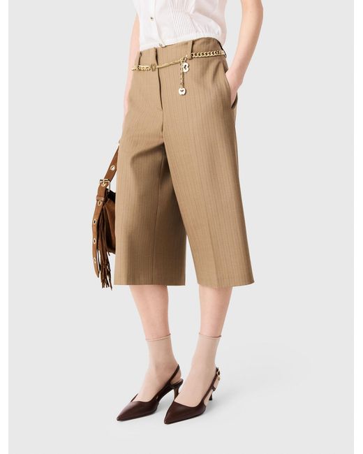 Maje Natural Tailored Pleated Bermuda Shorts