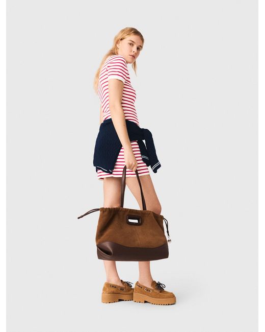 Maje Pink Striped Polo Dress