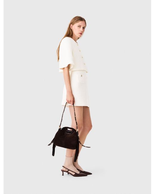 Maje White 2-In-1 Tweed Dress
