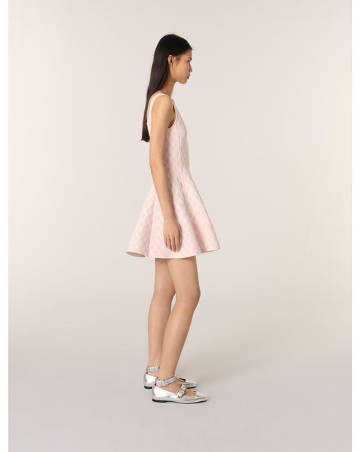 Maje Pink Kurzes Kleid Aus Jacquard-Strick