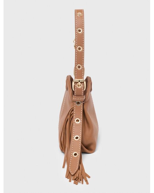 Maje White Miss M Micro Stitched Leather Bag
