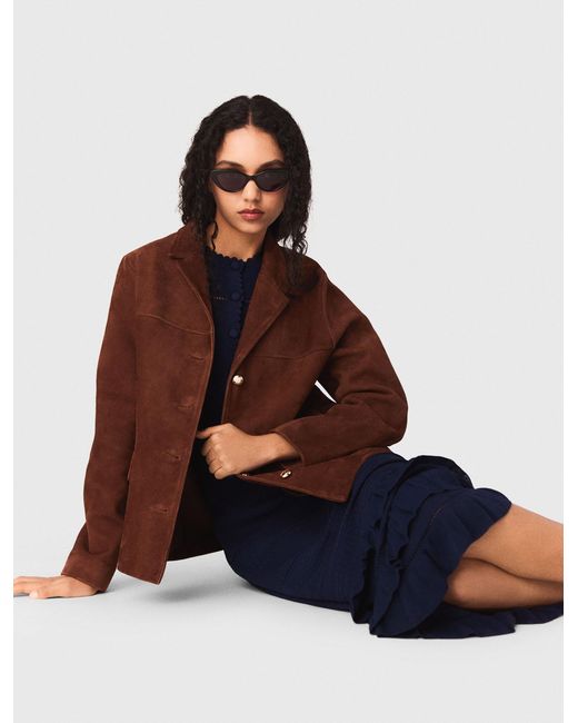 Maje Blue Suede Jacket