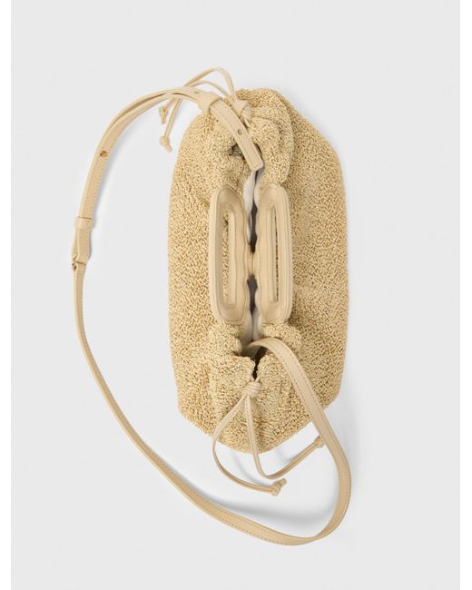 Maje Natural Mipli Bouclé Effect Clutch Bag