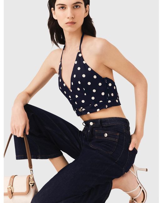 Maje White Backless Linen Blend Top