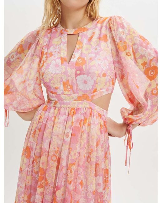 Robe En Mousseline Imprimée Flower Power Maje en coloris Rose | Lyst