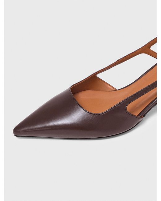 Maje White Leather Slingbacks