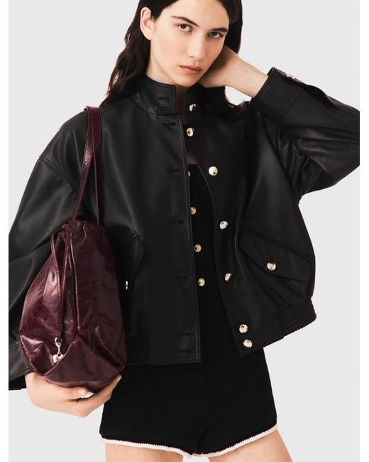 Maje Black Leather Jacket
