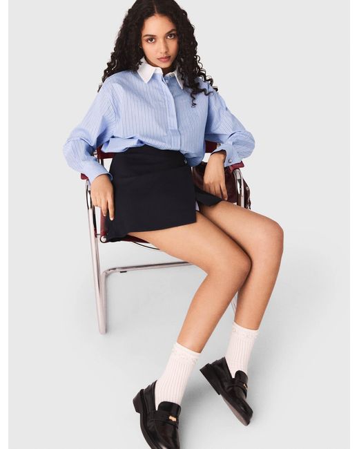 Maje Blue 2-In-1 Shirt Dress
